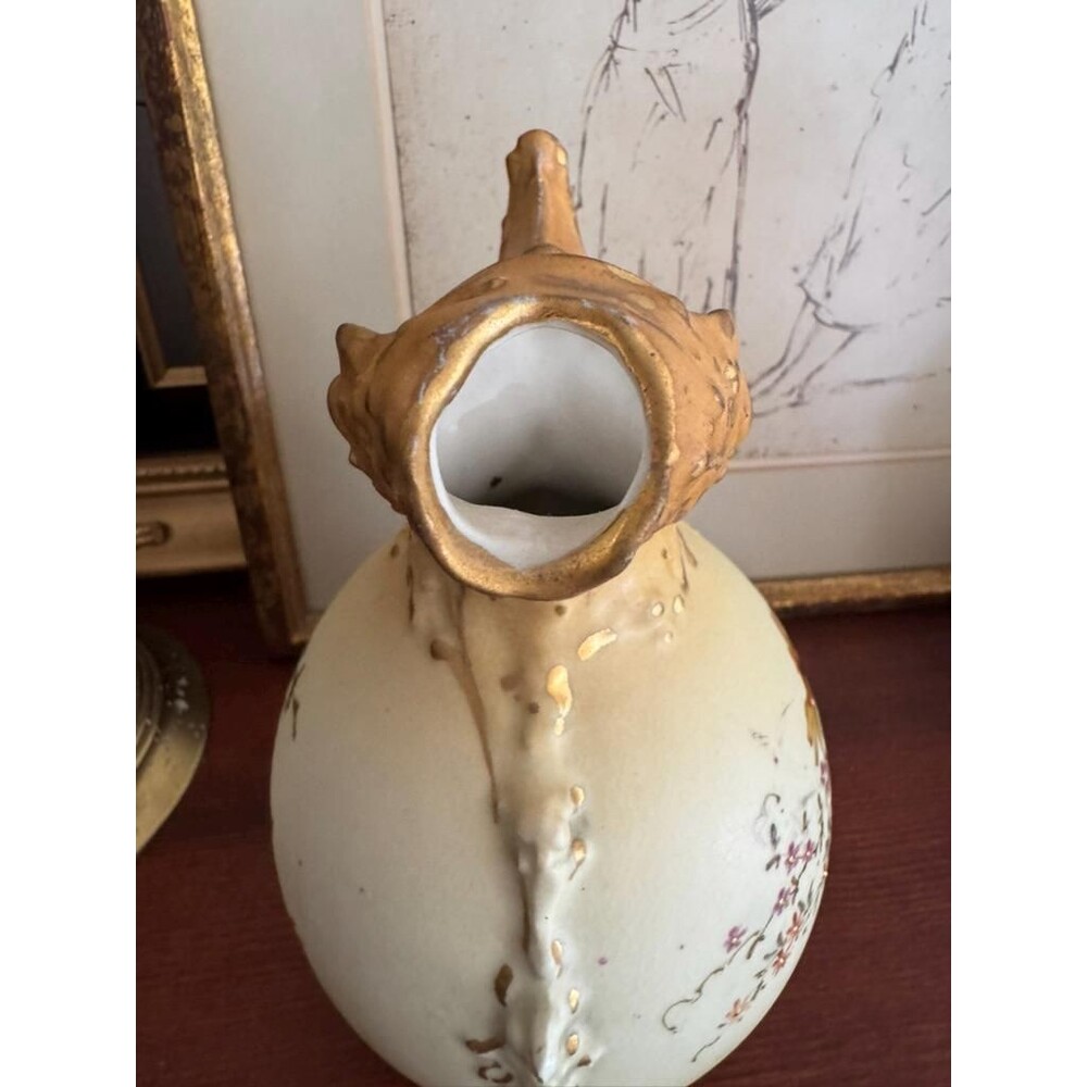 Antique Ernst Wahliss Austria Floral Vase, Turn Wien Crown Mark, Hand Painted - Picture 11 of 16